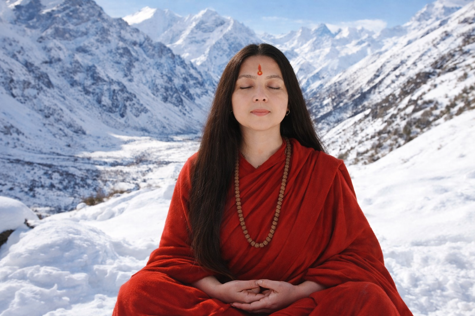 Spiritual Practitioner Meditating in the Himalayas - Kriya Yoga Sadhana
